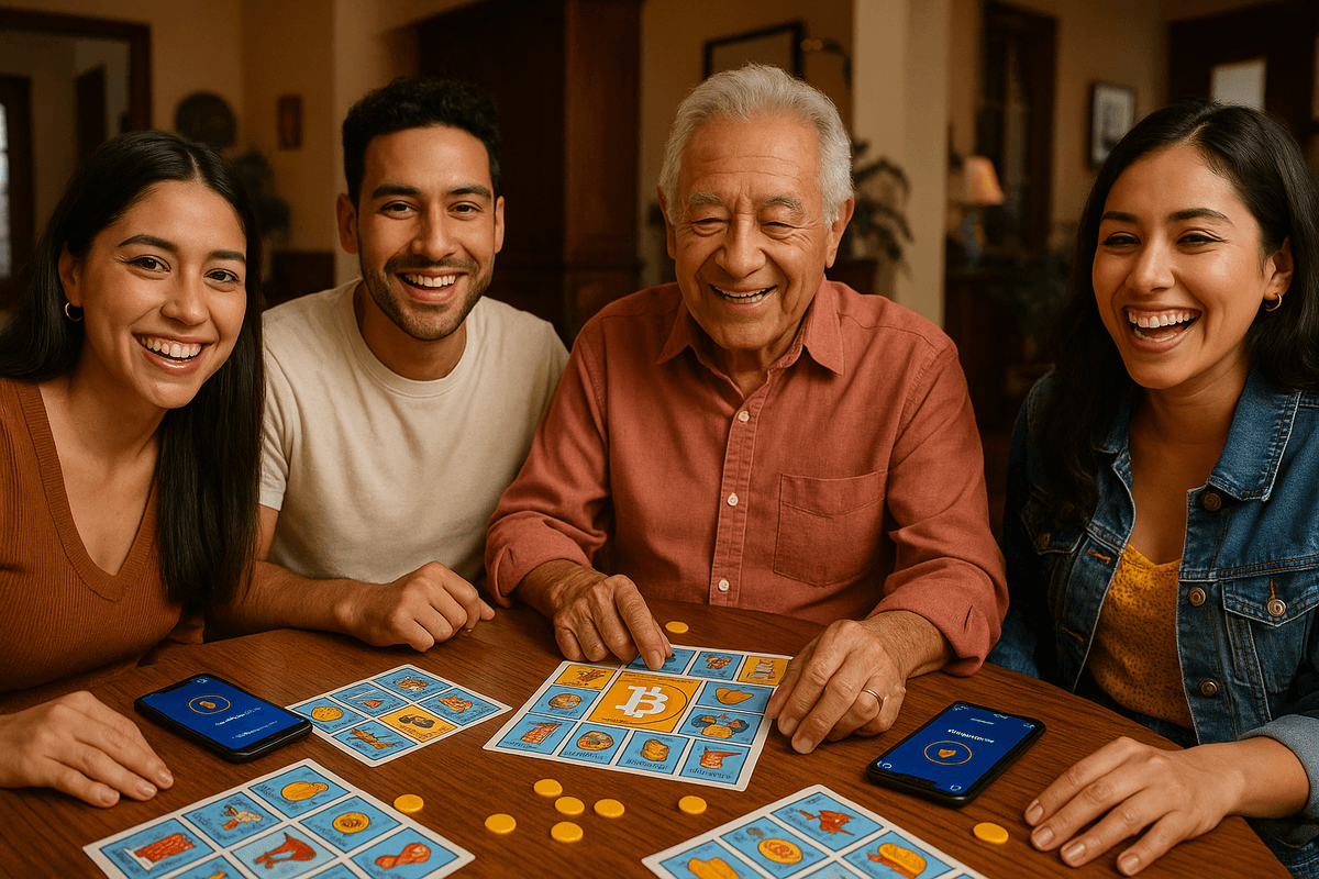 Familiy playing bitcoin loterry